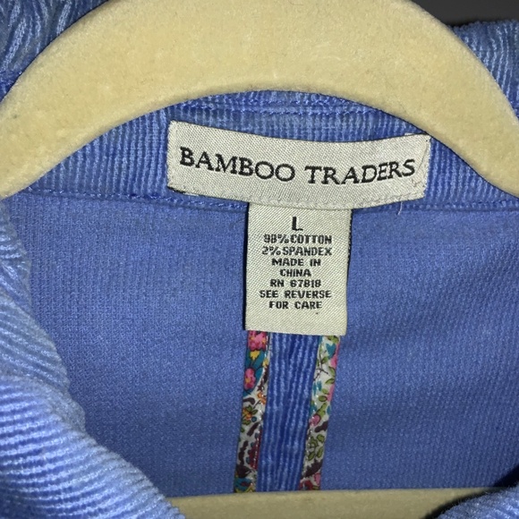Bamboo Traders blue cotton blend Corduroy chore coat Sz L button front stretch - Picture 4 of 6
